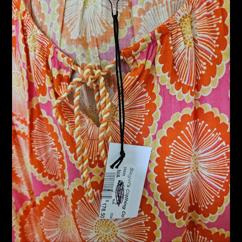 Vibrant Pink and Orange Patterned Dress-$178.50 - Picture 13 of 17